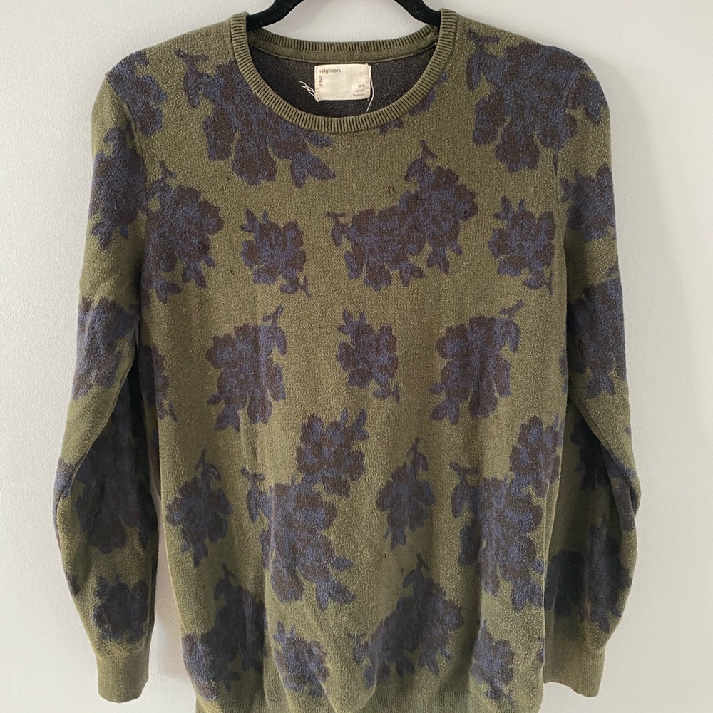 Urban Outfitters Olive/Navy Floral Sweater